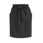 2019 New Spring Summer Elegant Midi Skirts Womens Office Pencil Skirt Cotton Elastic Waist Package Hip Skirt Bow Skirt Green